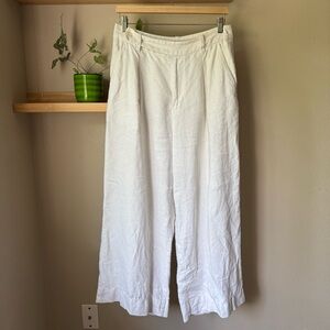 Madewell Linen Wide Leg Trouser Pant